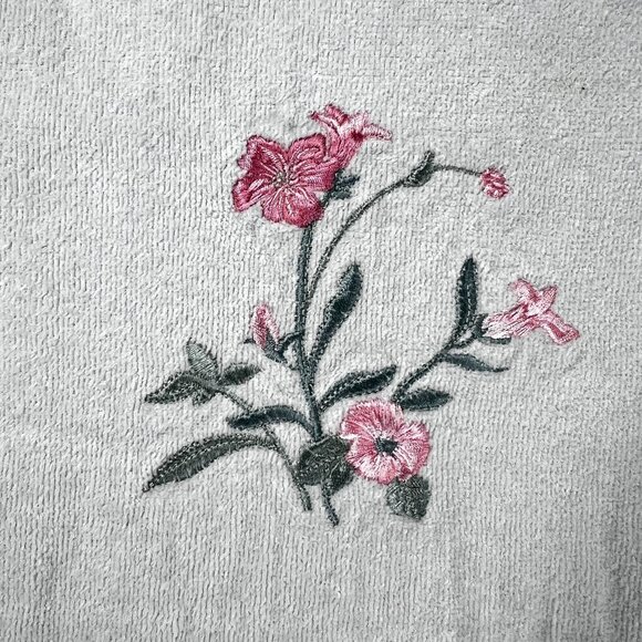 Vtg Embroidered Floral Bath Hand Towel Set of 4 The Royal Collection Green Pink - Picture 5 of 16